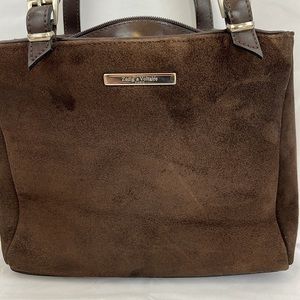 Zadig and Voltaire brown leather shoulder bag/purse handbag  zip top